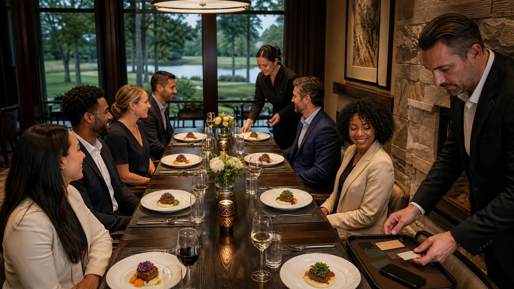 Corporate group dining near Norwalk CT with pre-orders, dietary needs and bill splits